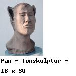 Pan - Tonskulptur - 18 x 30